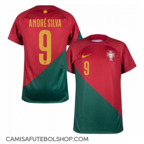 Camisa de time de futebol Portugal Andre Silva #9 Replicas 1º Equipamento Mundo 2022 Manga Curta